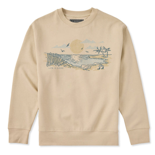 Adult Unisex Halftone Beach Vibes Every Wear Crew Sweatshirt
