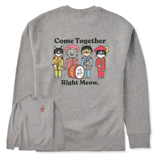 Adult Unisex Come Together Right Meow Every Wear Crew Sweatshirt