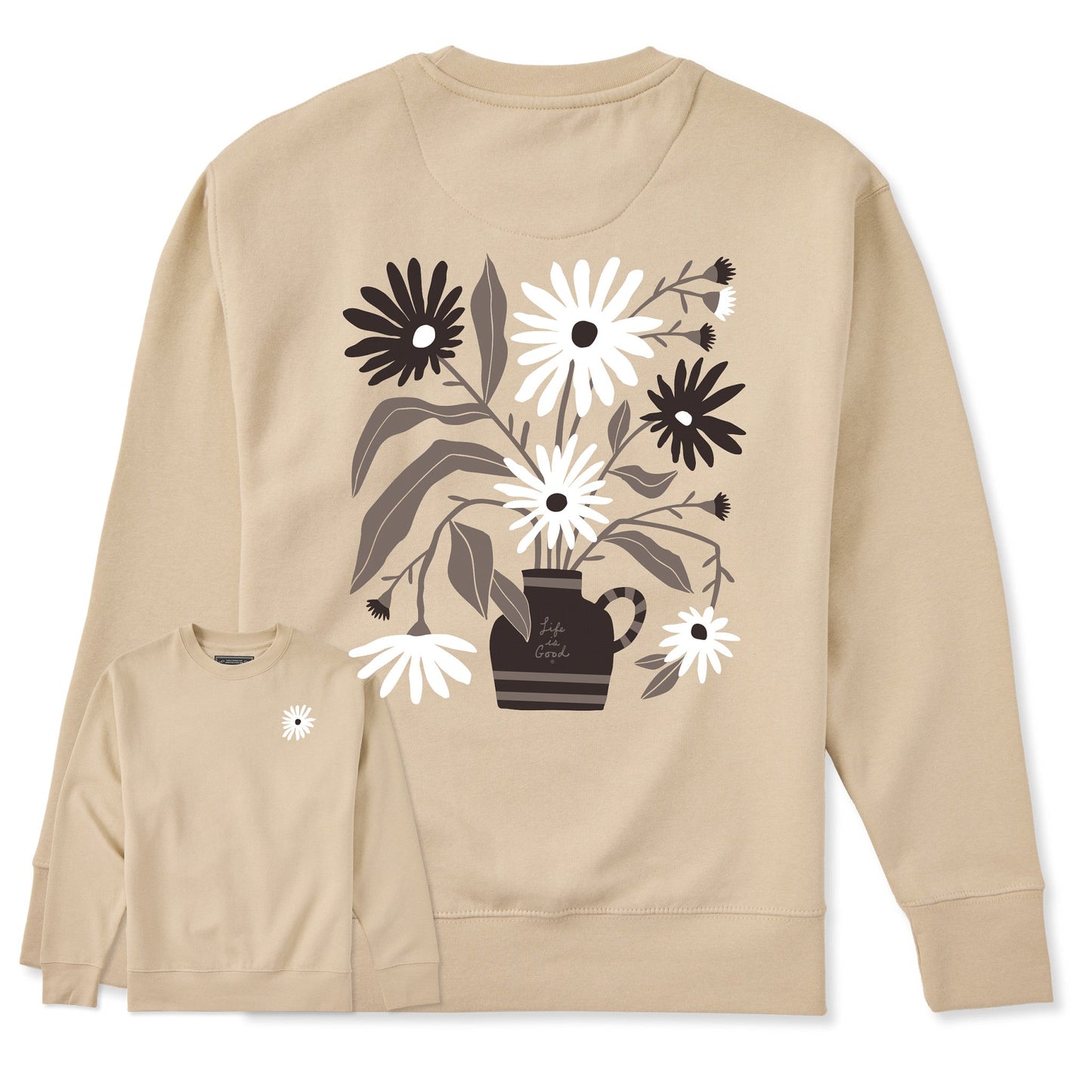 Adult Unisex Blue Daisies Every Wear Crew Sweatshirt