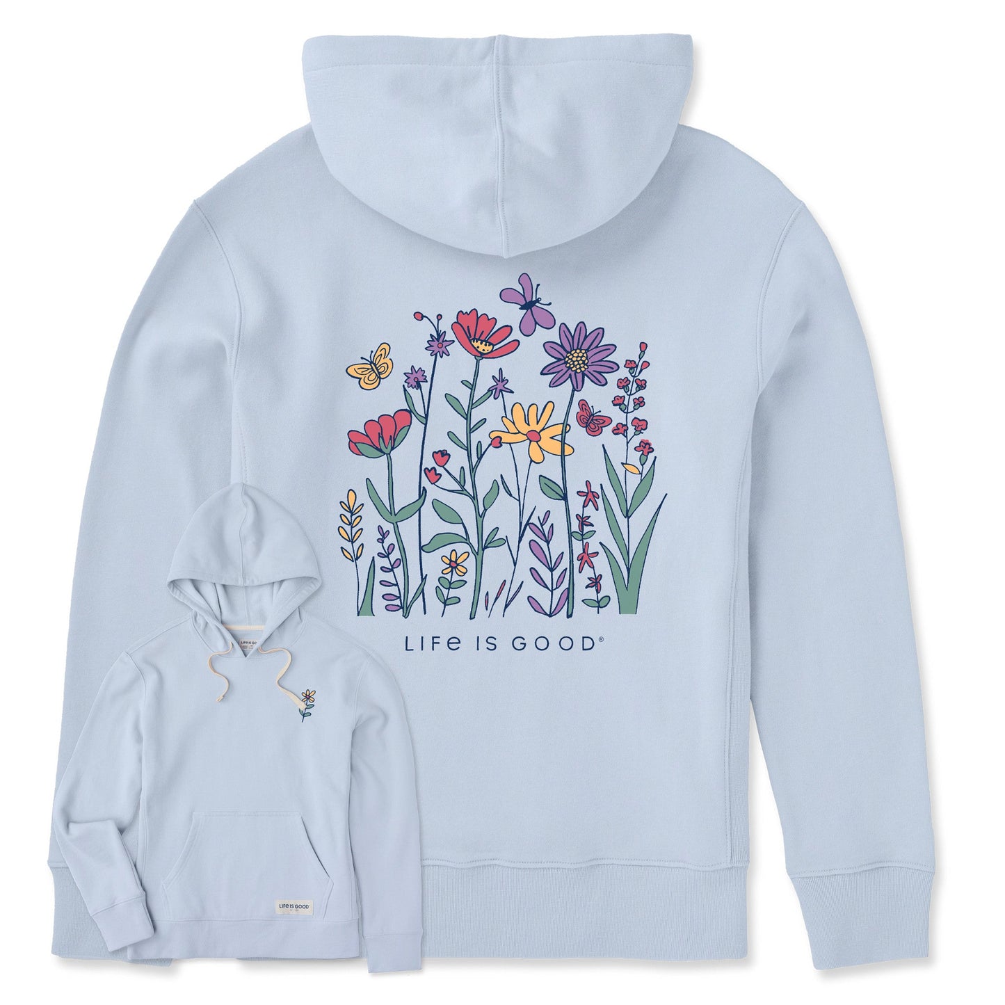 Women's Life is Good Butterfly Garden Simply True Fleece Hoodie