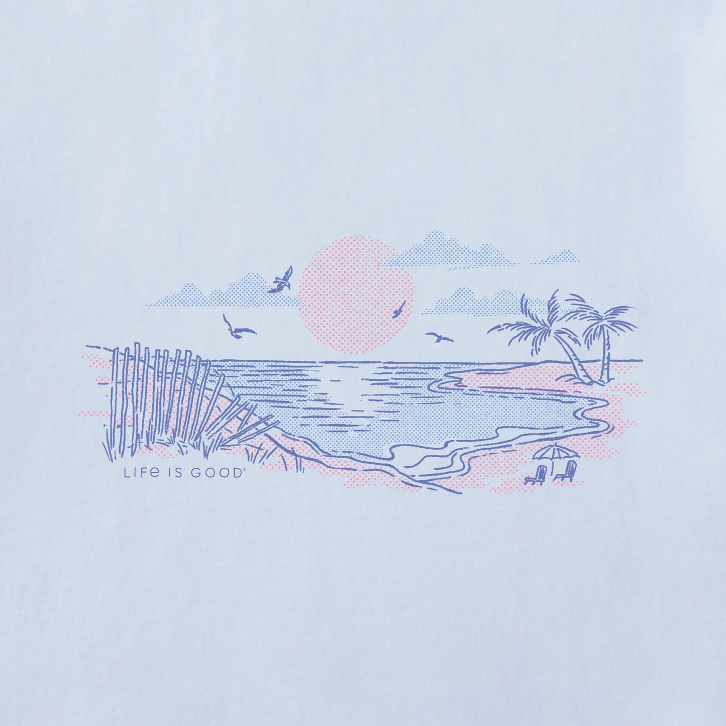 Women's Halftone Beach Vibes Simply True Fleece Hoodie