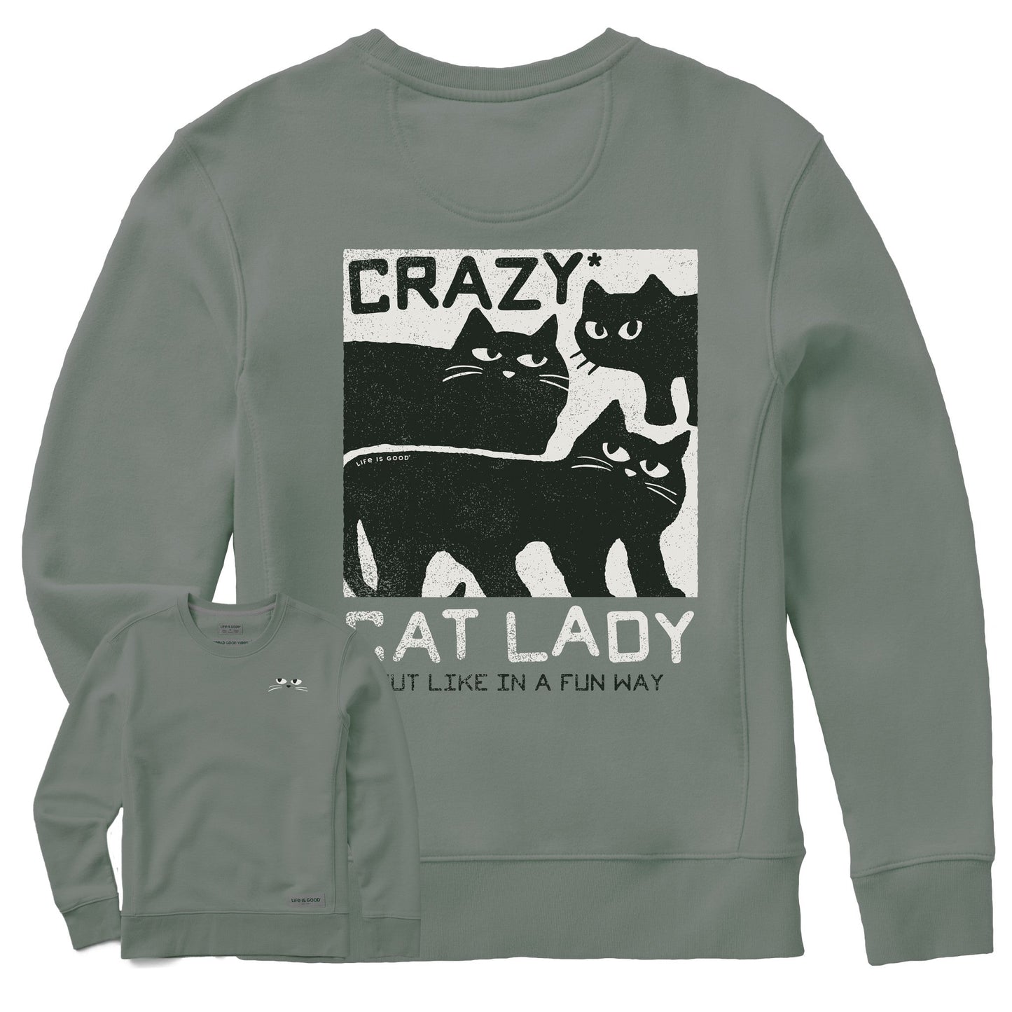 Women's Crazy Cat Lady Simply True Fleece Crew