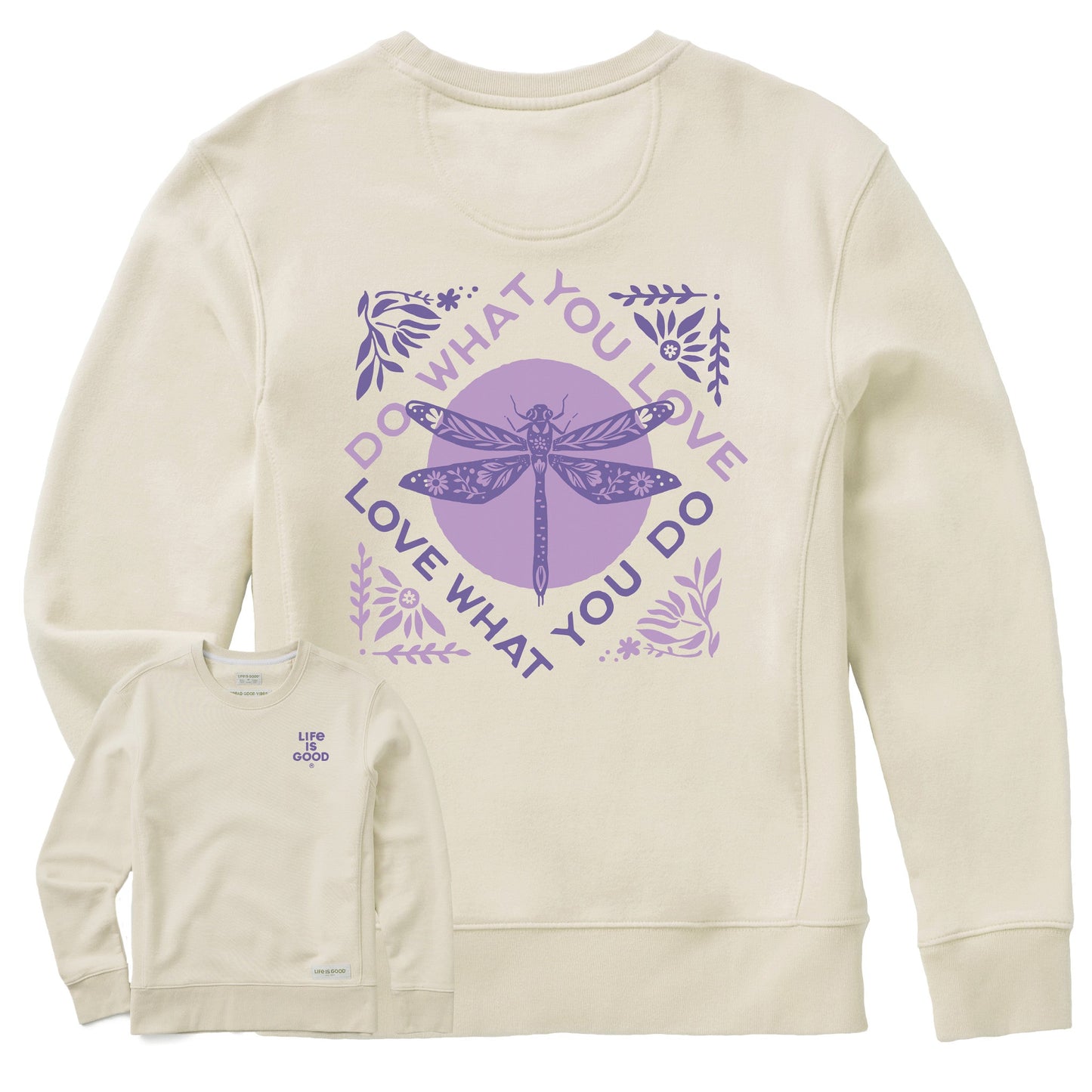 Women's Do What You Love Dragonfly Simply True Fleece Crew