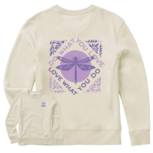 Women's Do What You Love Dragonfly Simply True Fleece Crew
