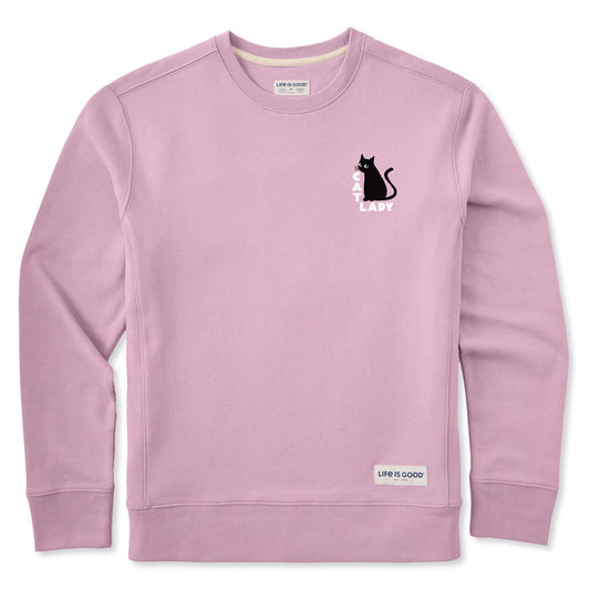 Women's Cat Lady Mini Simply True Fleece Crew