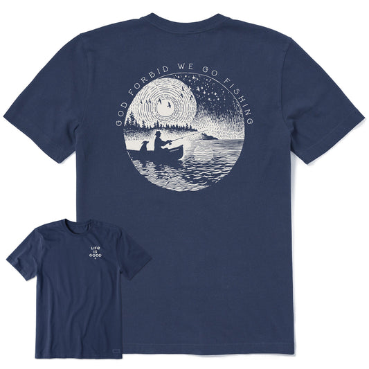 Men's God Forbid We Go Fishing Short Sleeve Crusher Tee