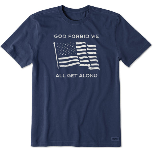 Men's For Forbid We All Get Along Short Sleeve Crusher Tee