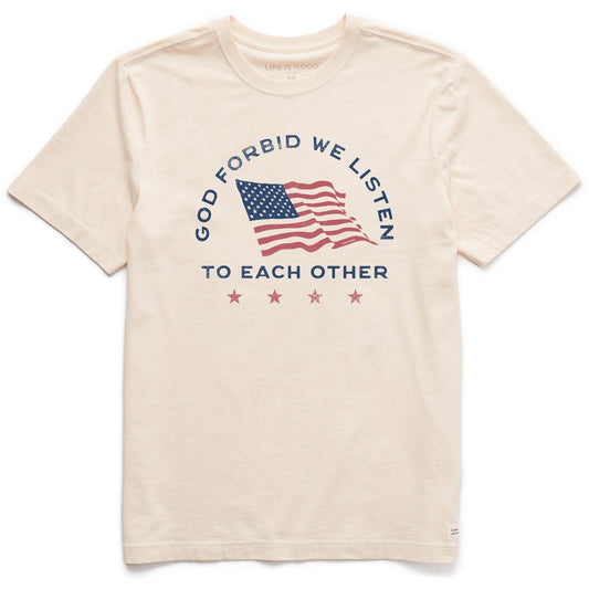 Men's God Forbid We Listen Short Sleeve Crusher Tee