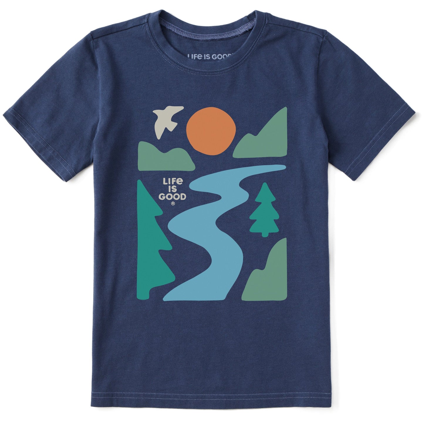 Kids River and Trees Short Sleeve Crusher Tee