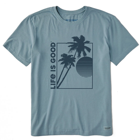 Men's Double Palm Sunset Short Sleeve Crusher Tee