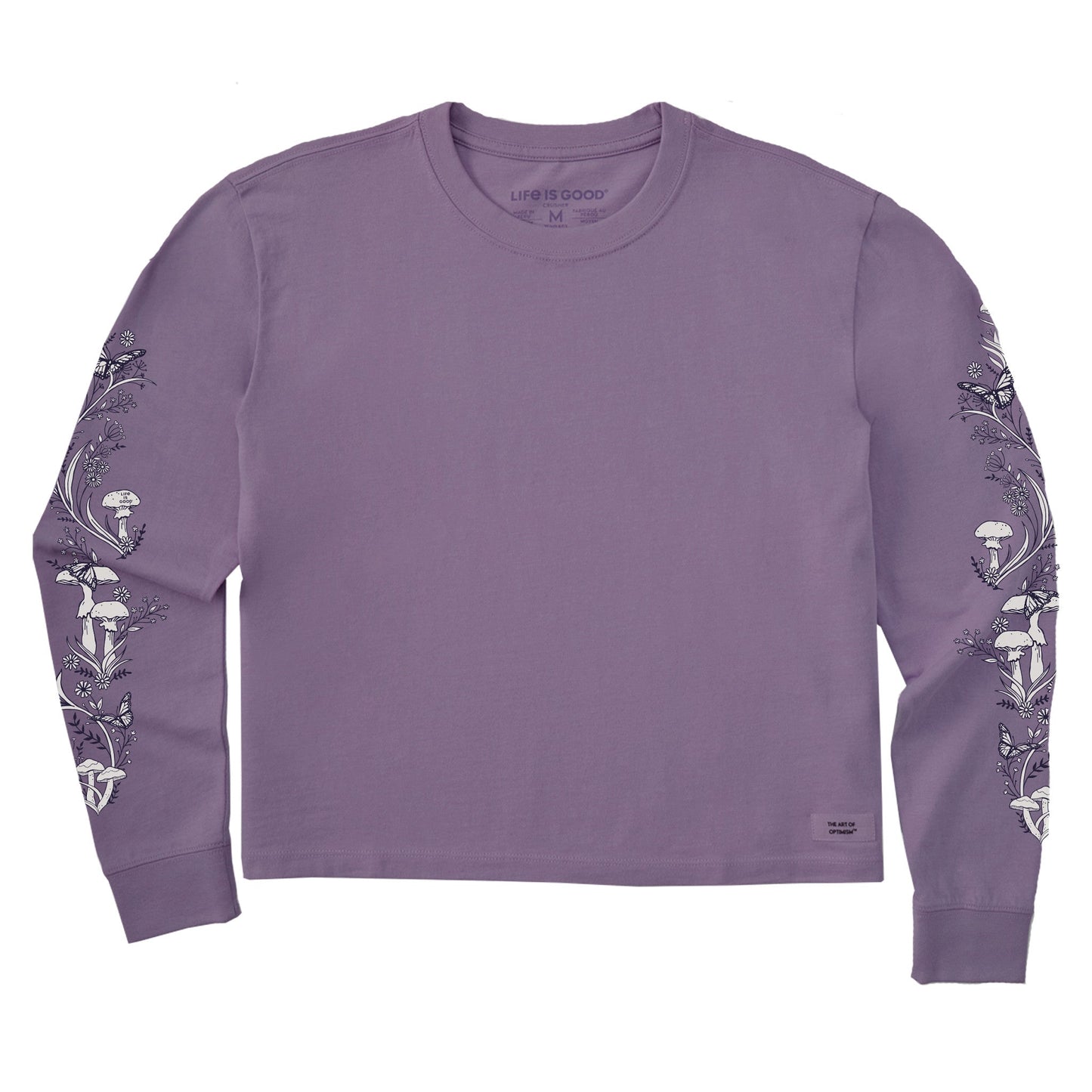 Women's Mushroom Garden Long Sleeve Crusher Boxy Tee