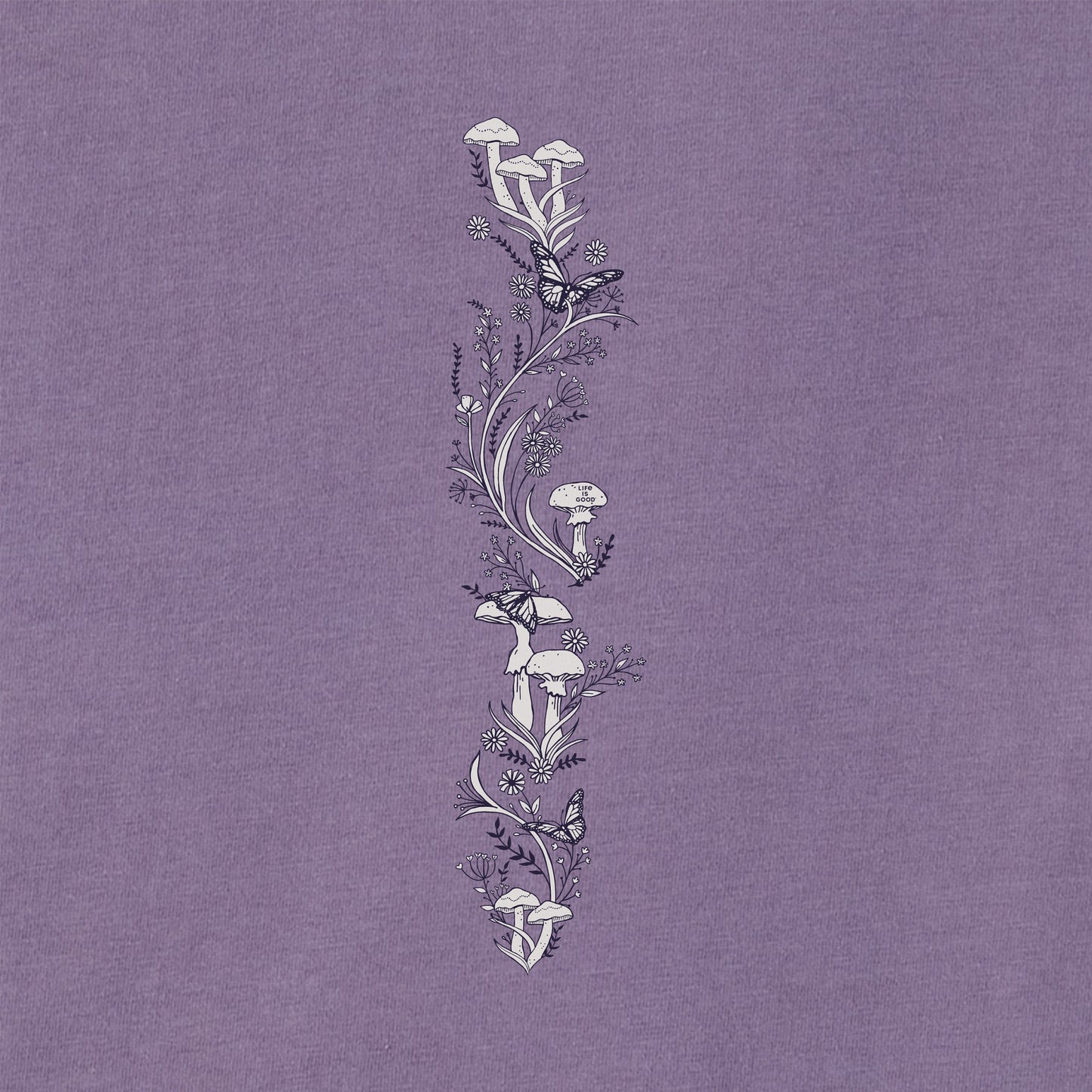 Women's Mushroom Garden Long Sleeve Crusher Boxy Tee