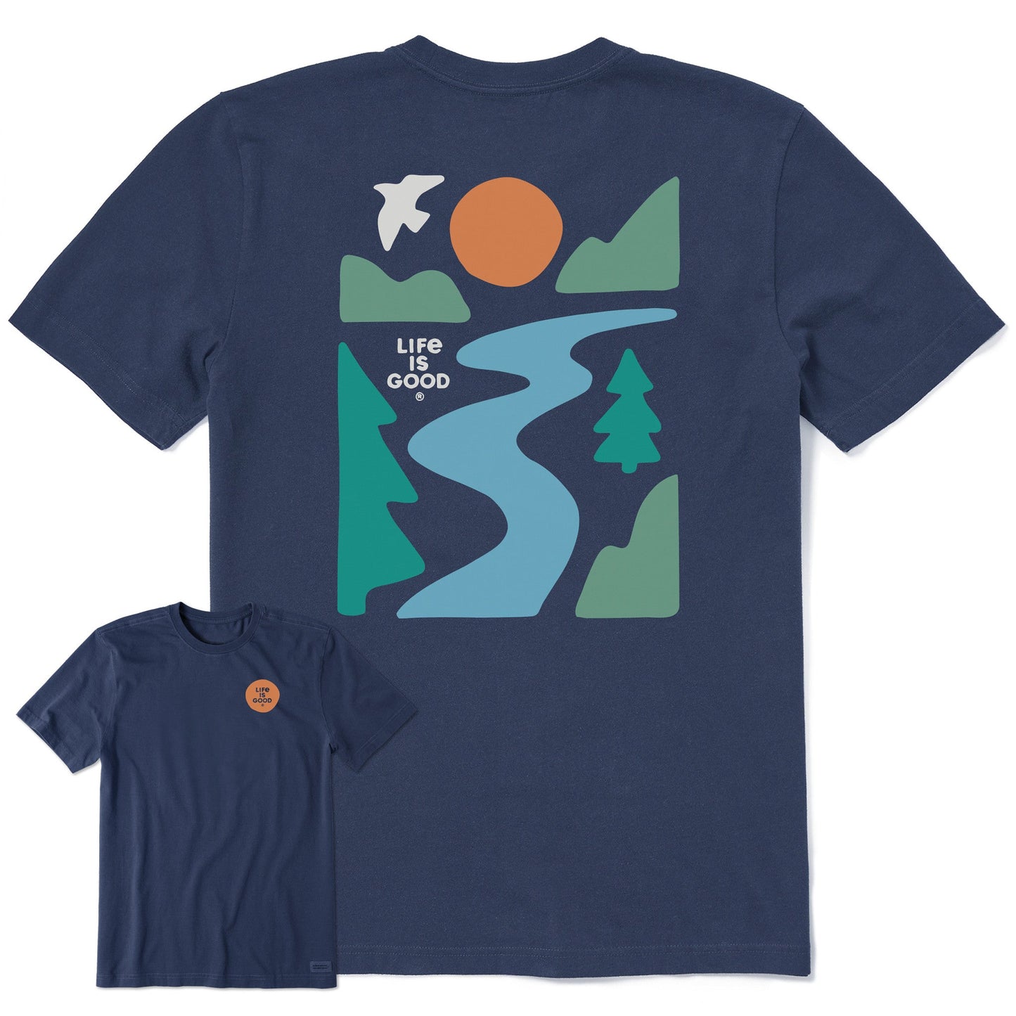 Men's River and Trees Short Sleeve Crusher Tee