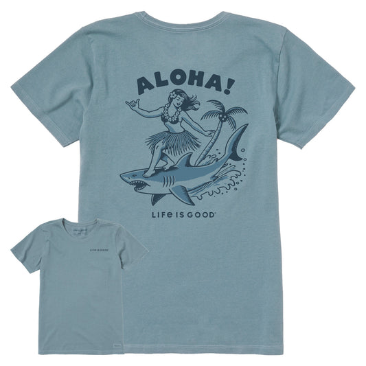 Women's Aloha Shark Short Sleeve Crusher Tee