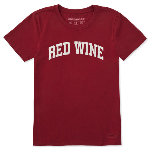 Women's Red Wine Arch Short Sleeve Crusher Tee