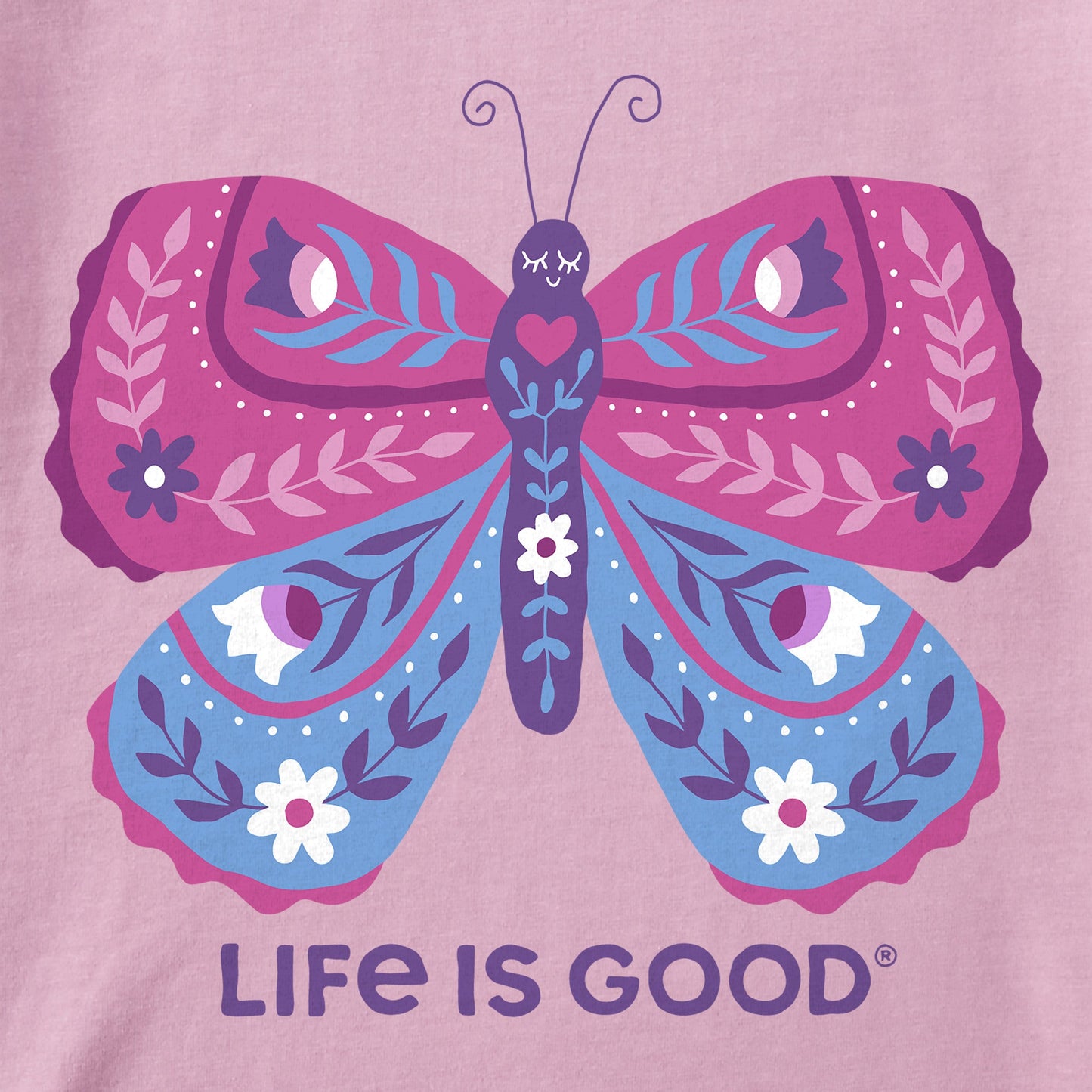 Toddler Butterfly Flowers Short Sleeve Crusher Tee