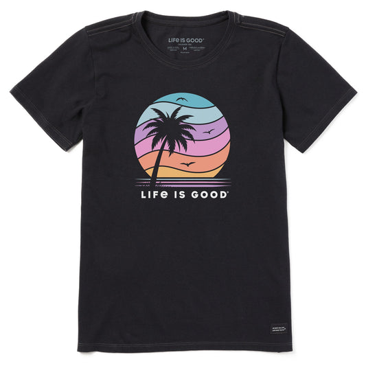 Women's Single Palm Sunset Short Sleeve Crusher Tee