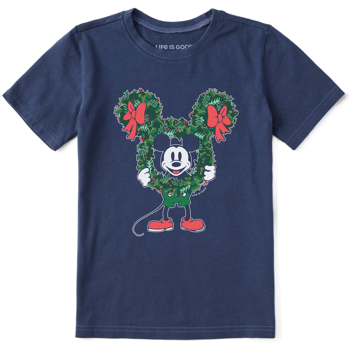 Kids Steamboat Willie Wreath Short Sleeve Crusher Tee