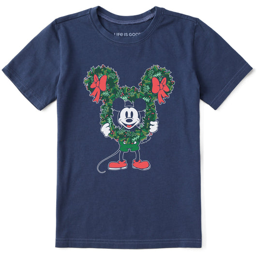 Kids Steamboat Willie Wreath Short Sleeve Crusher Tee