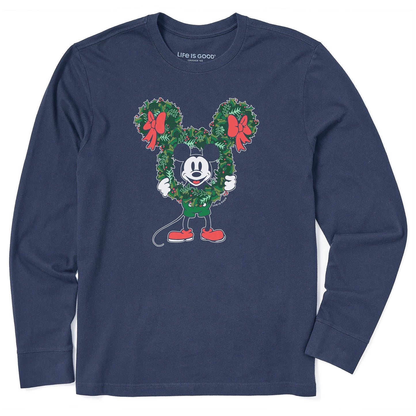 Men's Steamboat Willie Wreath Long Sleeve Crusher Tee