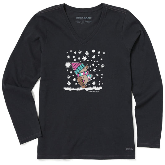 Women's Cozy Hedgehog Long Sleeve Crusher Vee