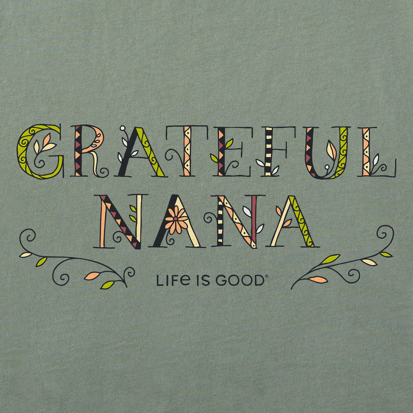 Women's Grateful Nana Doodle Long Sleeve Crusher Vee