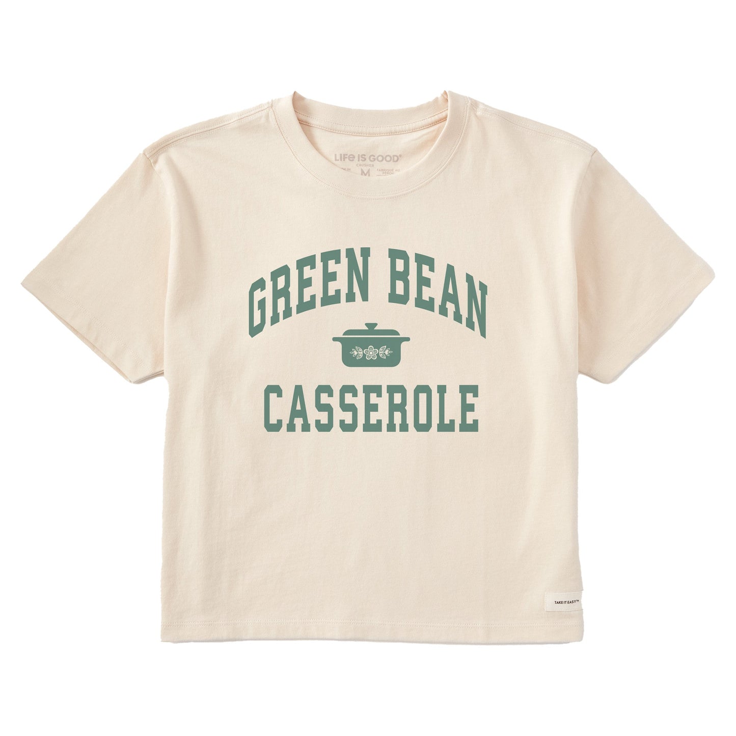 Women's Green Bean Casserole Athletic Arch Short Sleeve Crusher Boxy Tee