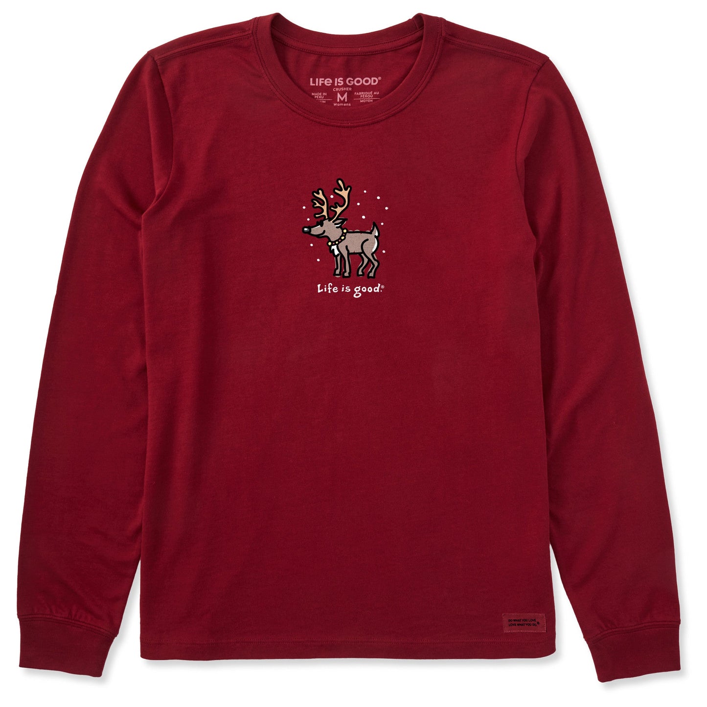 Women's Snowy Reindeer Long Sleeve Crusher Tee