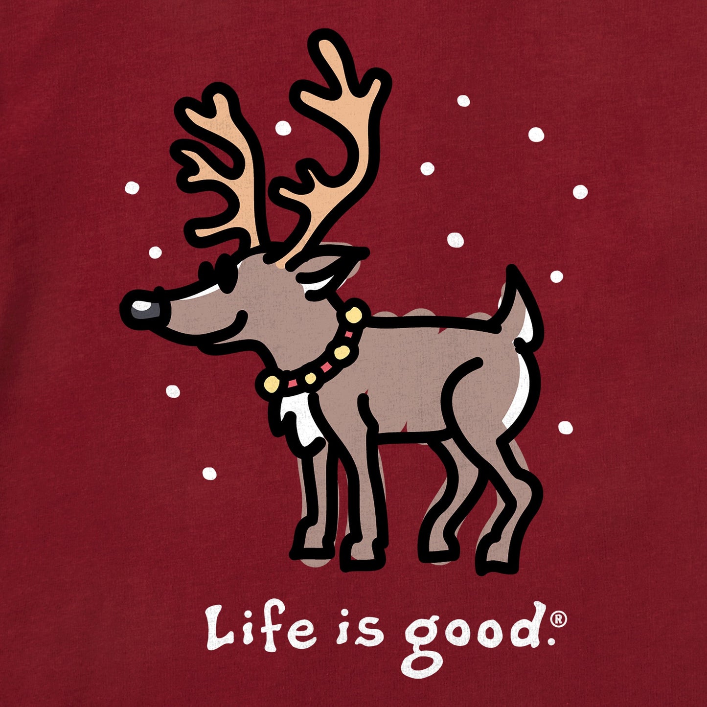 Women's Snowy Reindeer Long Sleeve Crusher Tee
