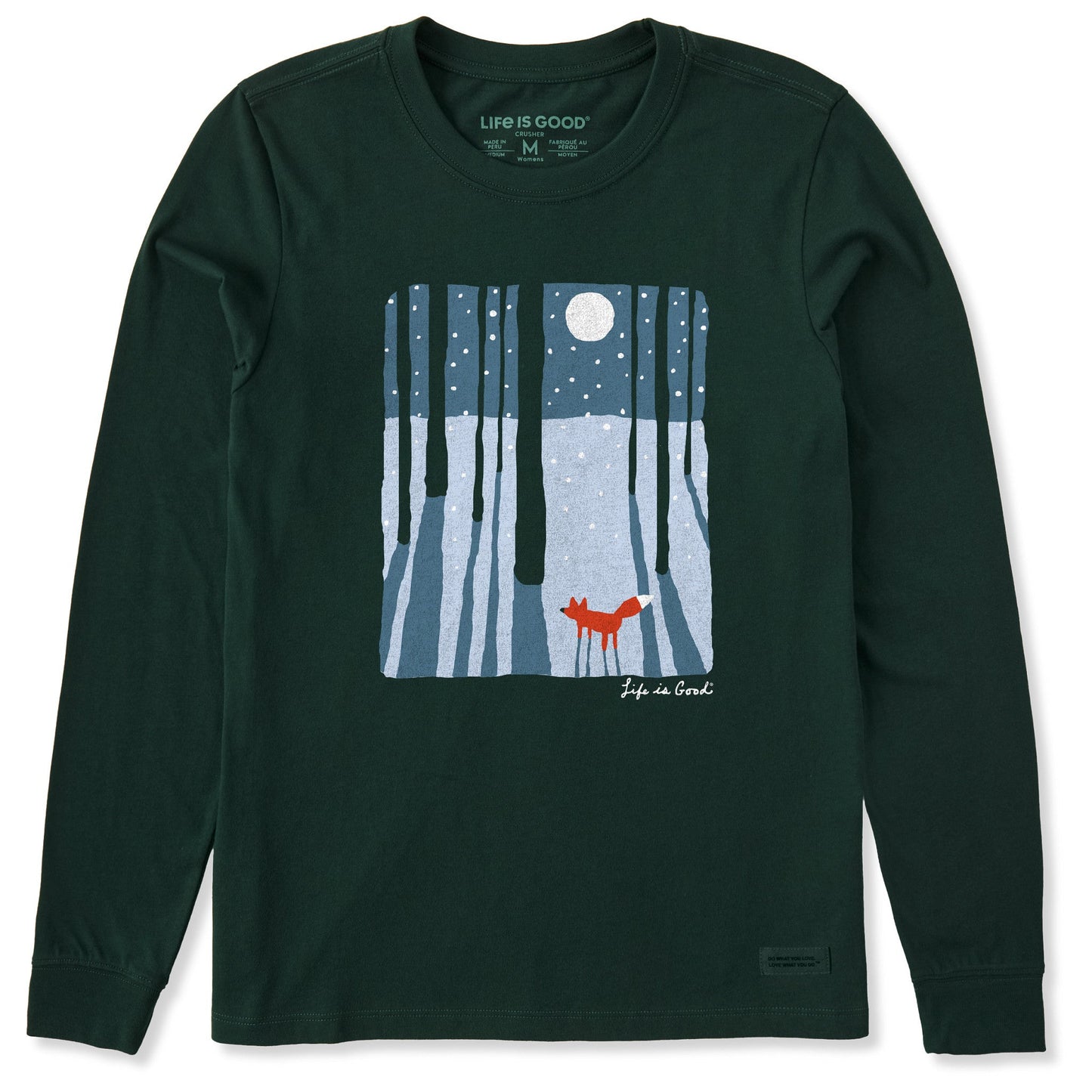 Women's Fox in the Moonlight Long Sleeve Crusher Tee