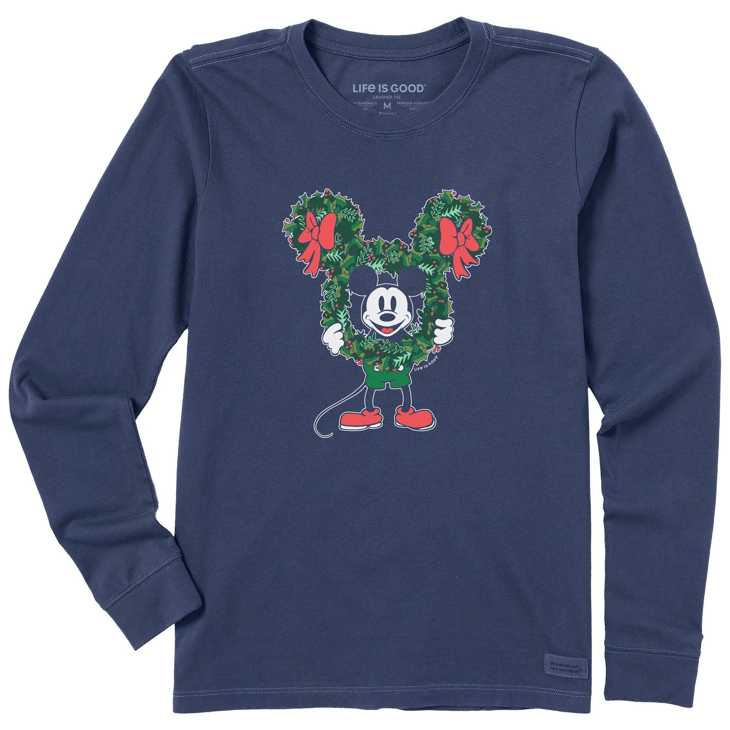 Women's Steamboat Willie Wreath Long Sleeve Crusher Tee