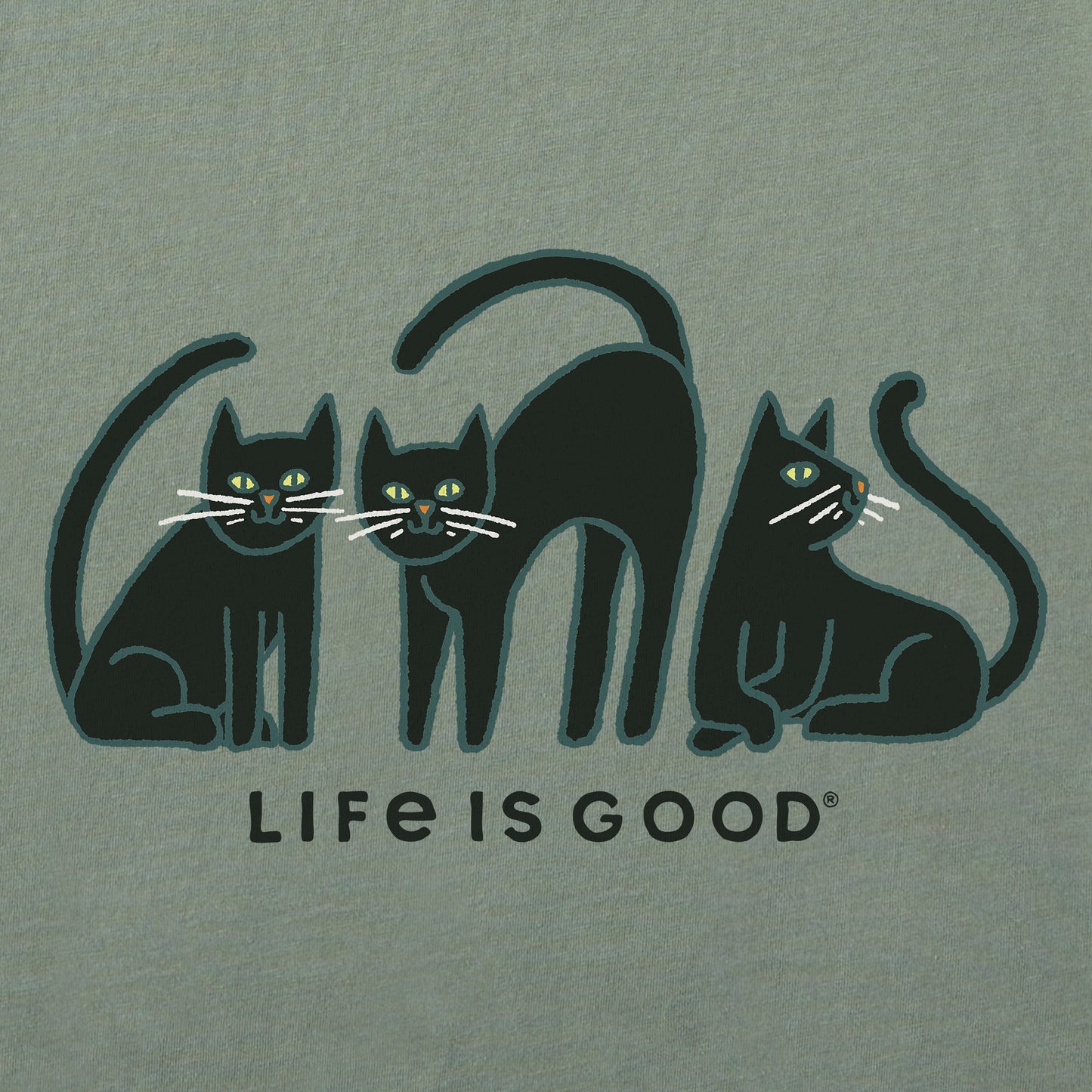 Women's Black Cat Trio Short Sleeve Crusher Tee