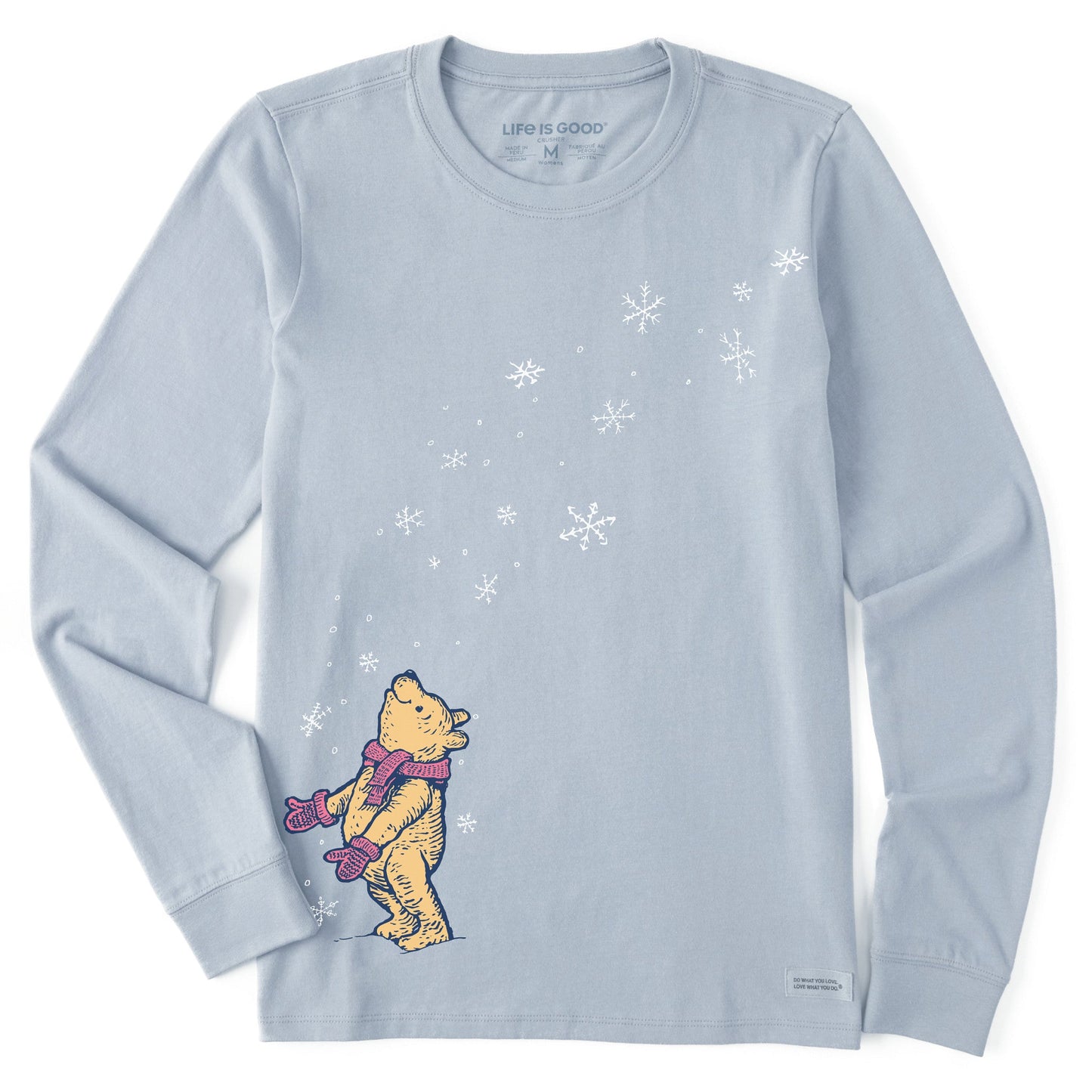 Women's Winnie Winter Snowflakes Long Sleeve Crusher Tee