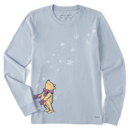 Women's Winnie Winter Snowflakes Long Sleeve Crusher Tee