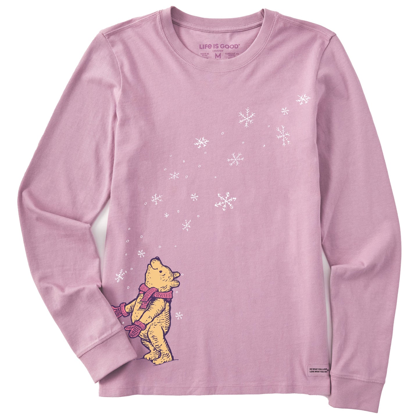 Women's Winnie Winter Snowflakes Long Sleeve Crusher Tee