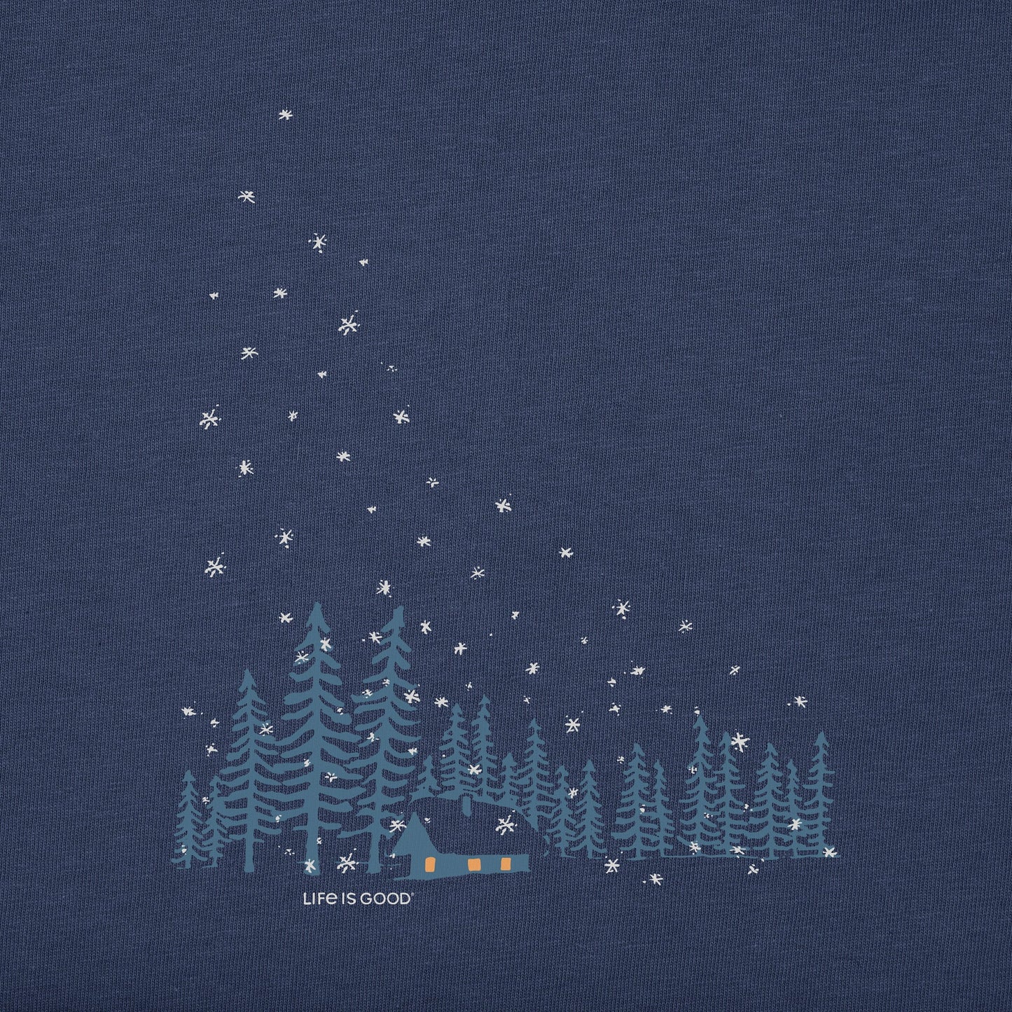 Women's Snowy Cabin Landscape Long Sleeve Crusher Tee