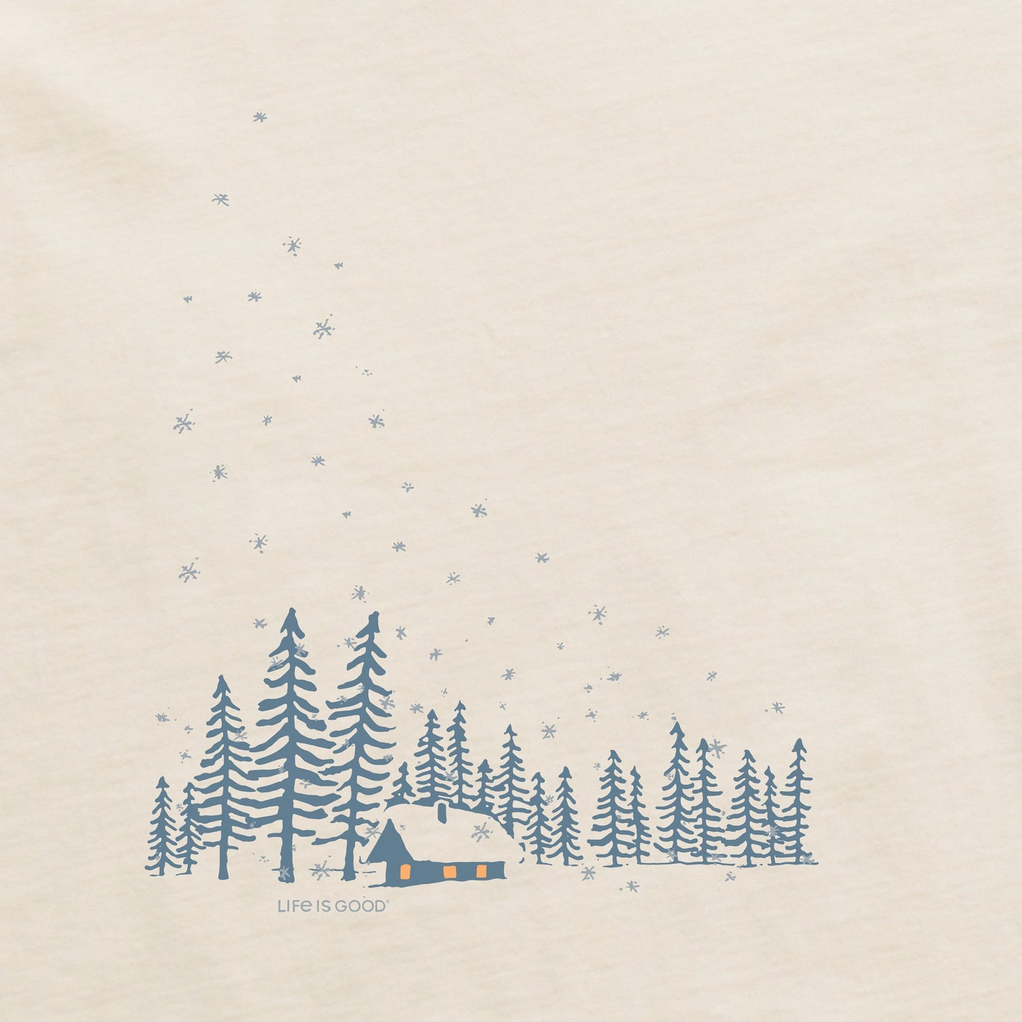 Women's Snowy Cabin Landscape Long Sleeve Crusher Tee