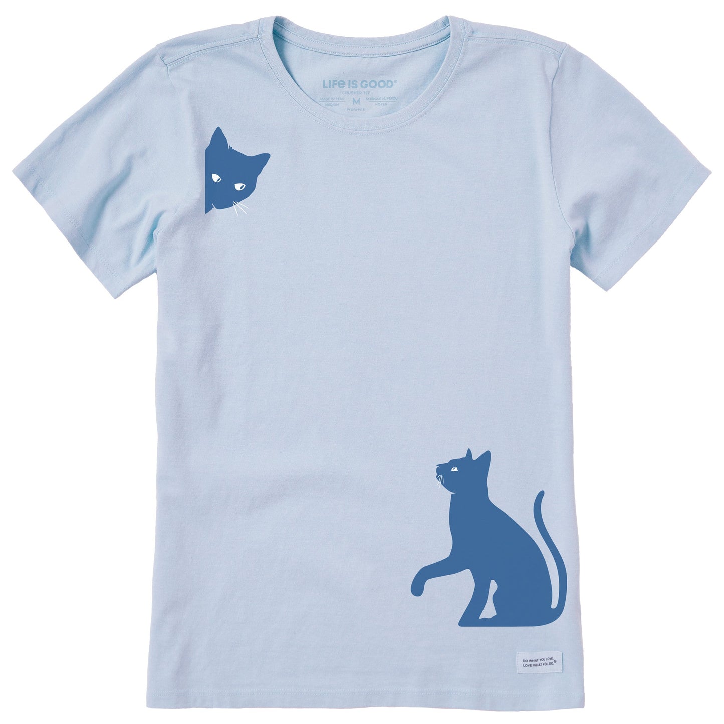 Women's Two Curious Cats Short Sleeve Crusher Tee