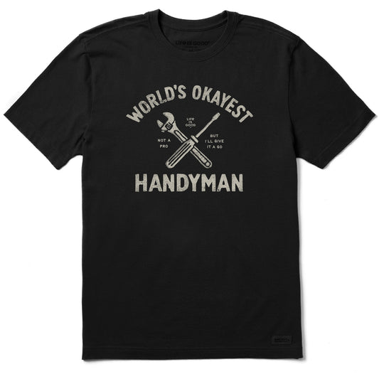 Men's Word's Okayest Handyman Short Sleeve Crusher Tee
