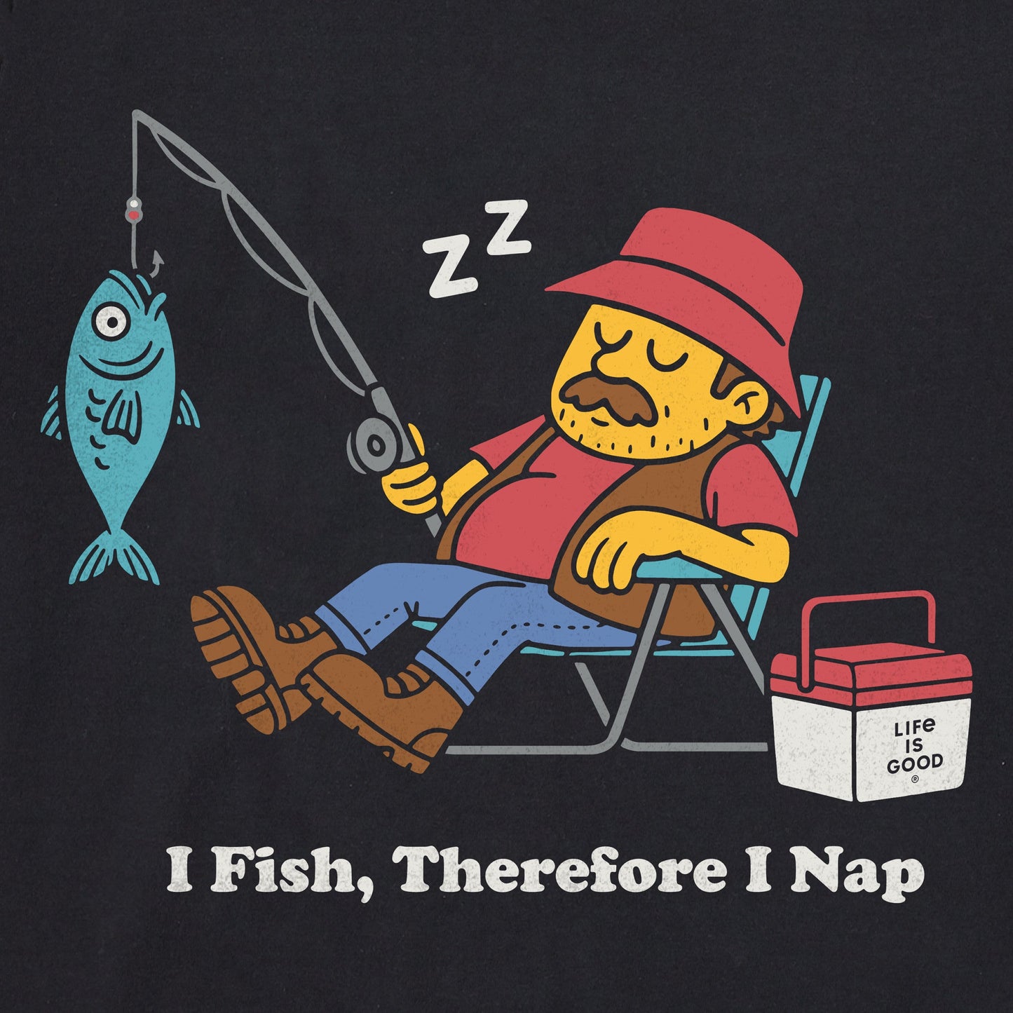 Men's I Fish, Therefore I Nap Short Sleeve Crusher Tee