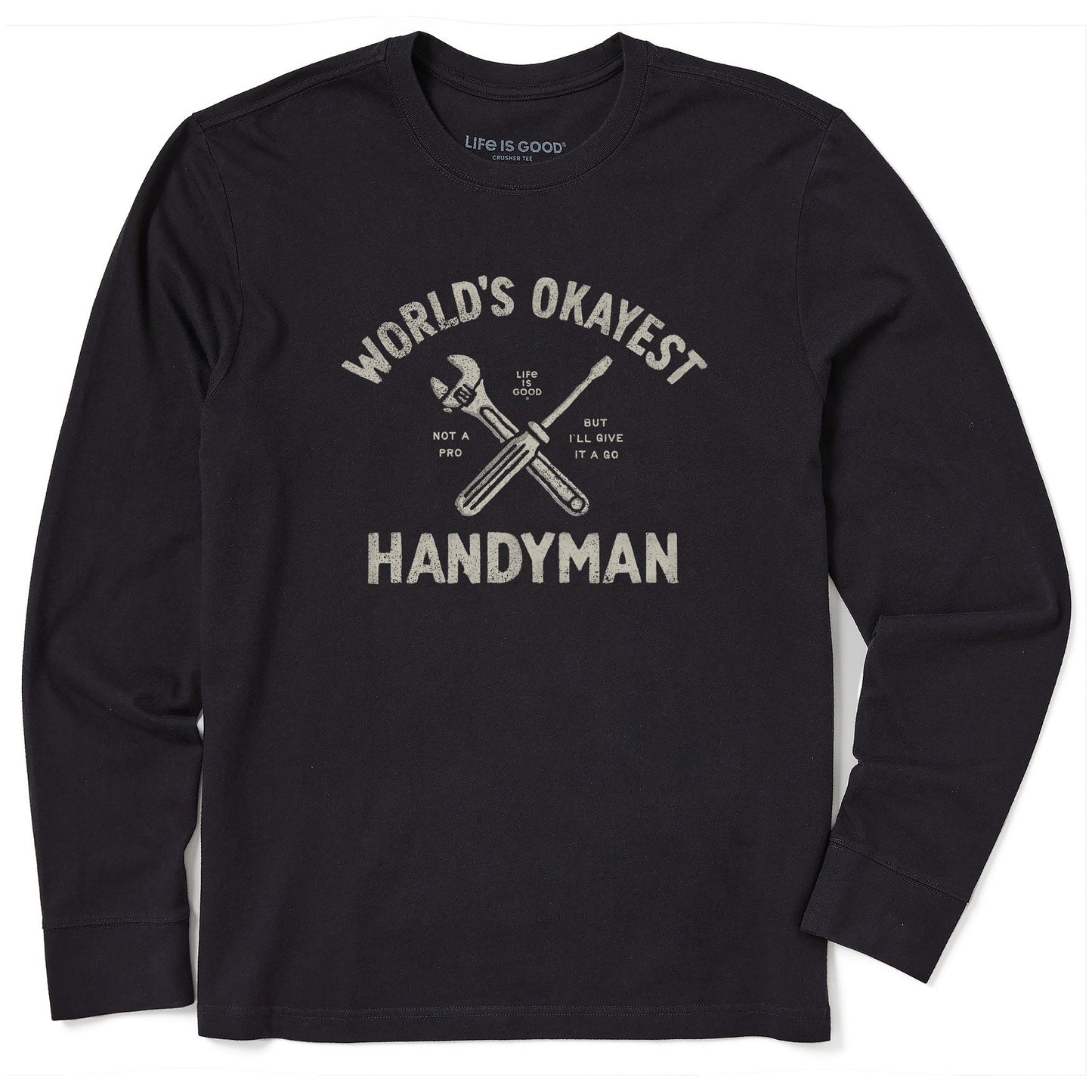 Men's Word's Okayest Handyman Long Sleeve Crusher Tee