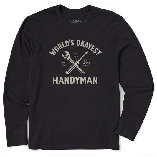 Men's Word's Okayest Handyman Long Sleeve Crusher Tee