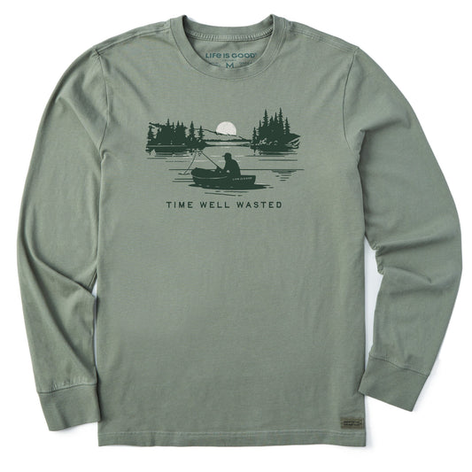 Men's Time Well Wasted Fisherman Long Sleeve Crusher Tee