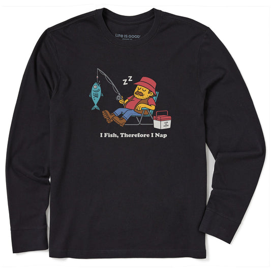 Men's I Fish, Therefore I Nap Long Sleeve Crusher Tee
