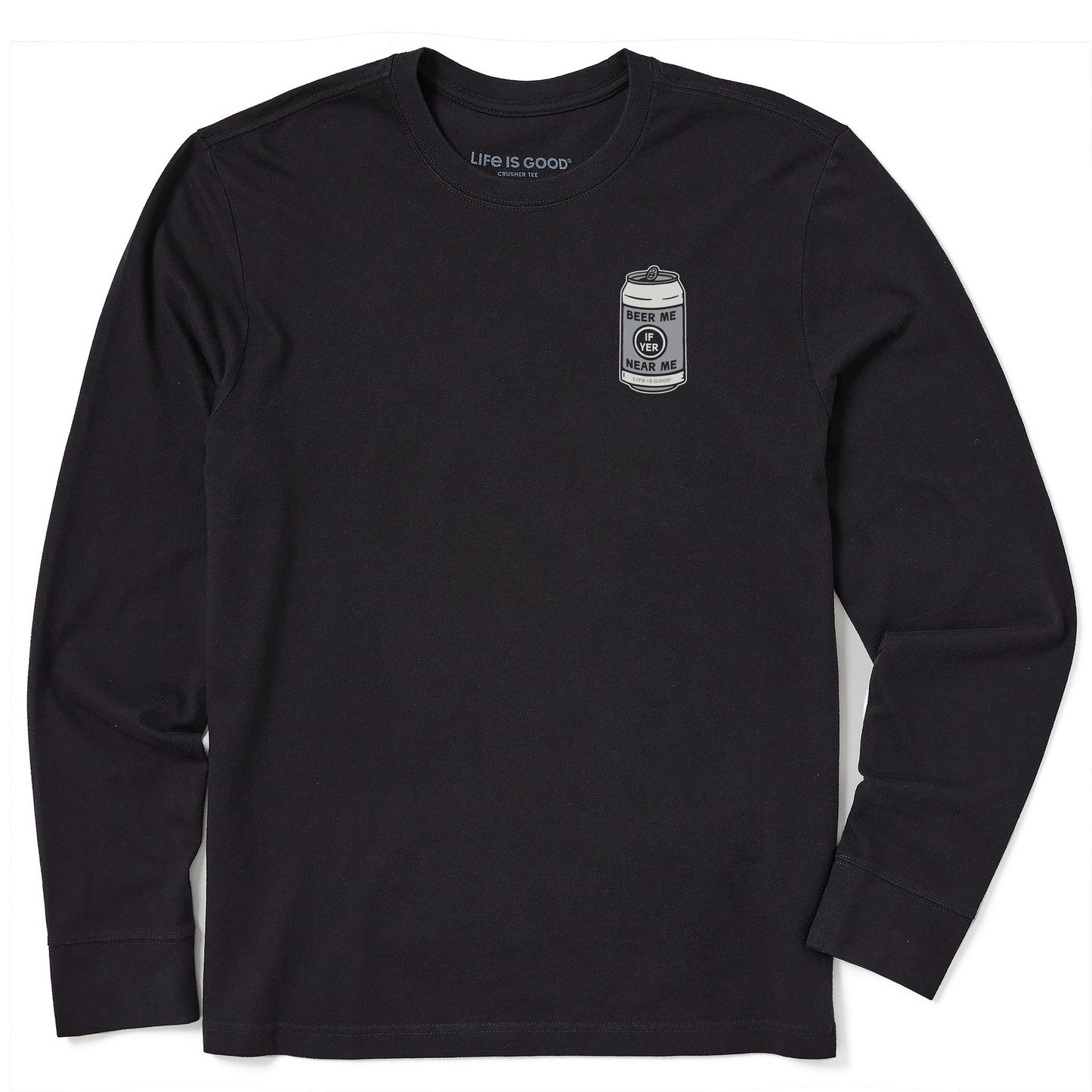 Men's Beer Me Can Long Sleeve Crusher Tee