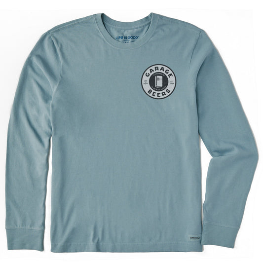 Men's Garage Beers Stamp Long Sleeve Crusher Tee