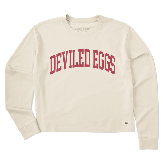 Women's Deviled Eggs Athletic Arch Long Sleeve Crusher Boxy Tee