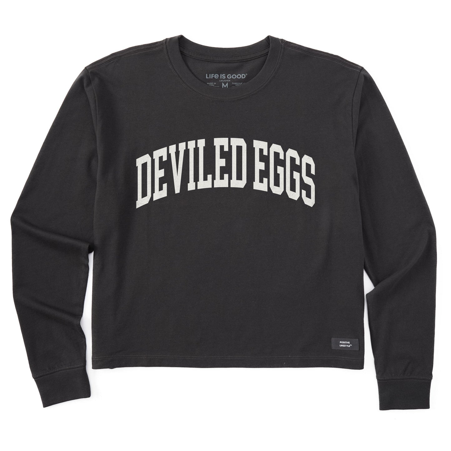 Women's Deviled Eggs Athletic Arch Long Sleeve Crusher Boxy Tee
