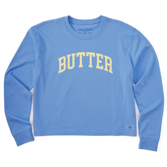 Women's Butter Athletic Arch Long Sleeve Crusher Boxy Tee