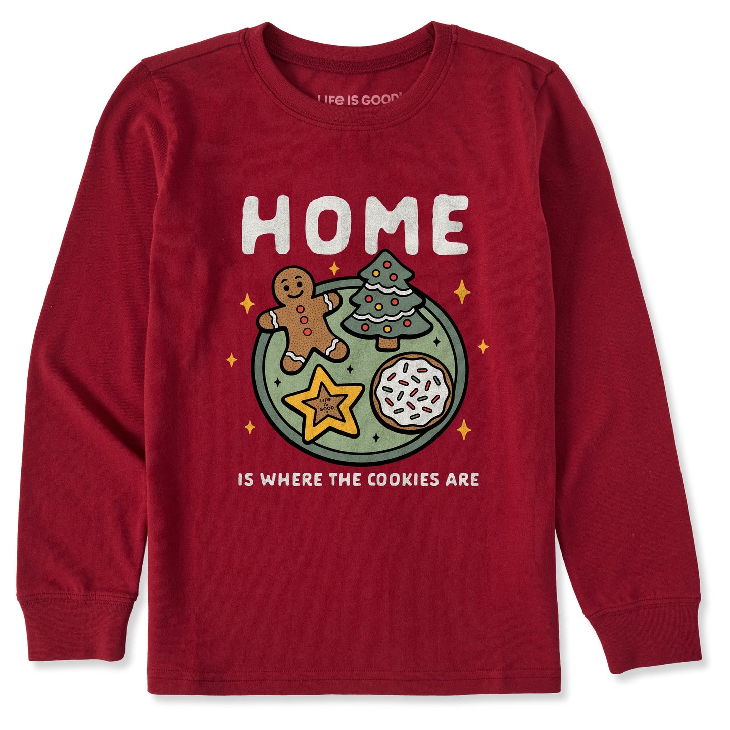 Kids Home is Where the Cookies Are Long Sleeve Crusher Tee